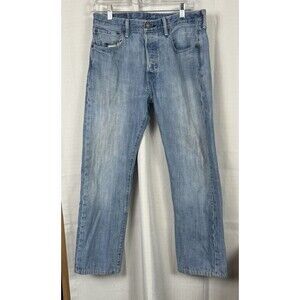 Levis 501 Jeans Mens Sz 31x30 Button Fly Light Wash Faded Blue Original Fit